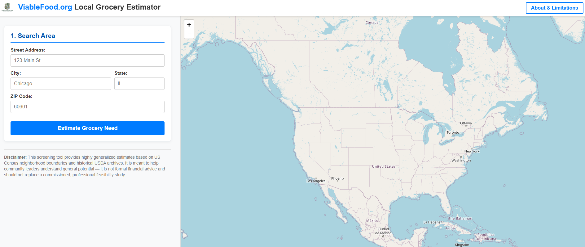 Trade Area Estimator screenshot
