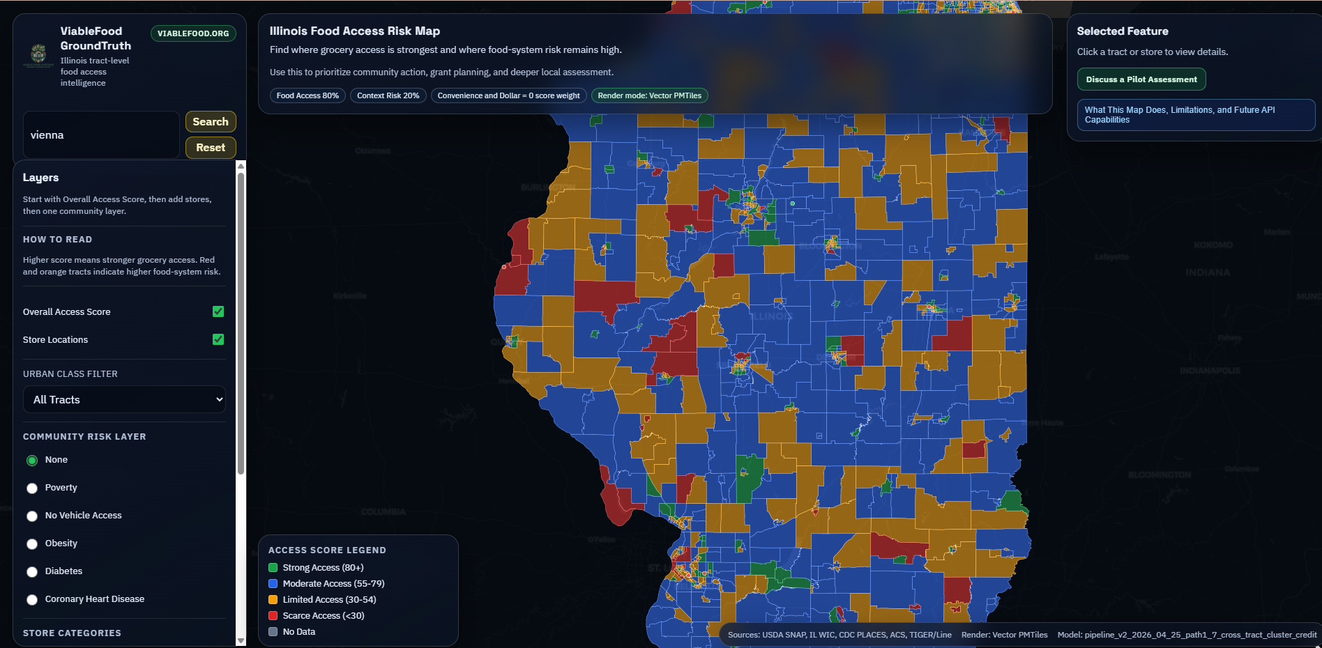 Illinois Food Access Map V2 screenshot